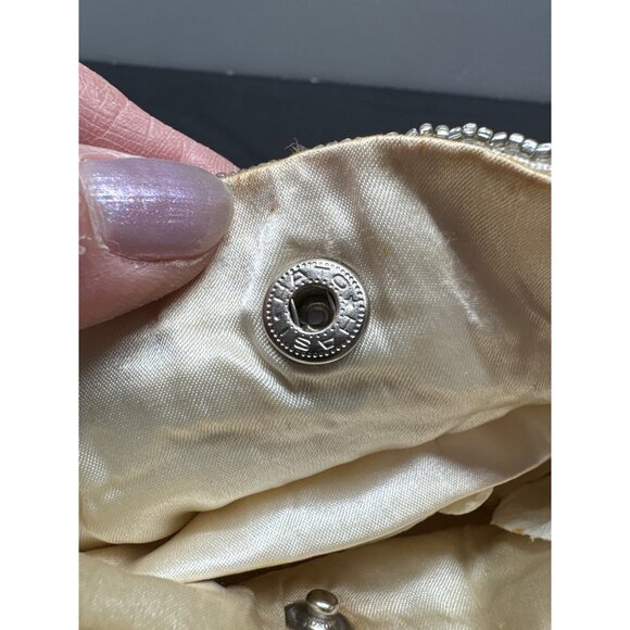 Vintage Walborg Flapper Silver Gray Beaded Evening Bag With Fringe & Strap - Picture 13 of 13